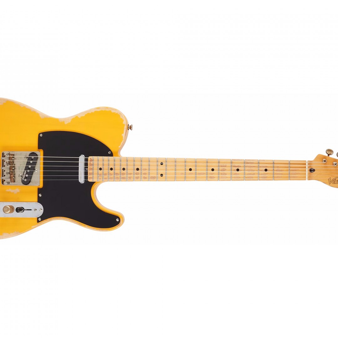 vintage-v52-icon-series-distressed-butterscotch-guitarra-electrica-telecaster-mango-atornillado-thru-body-2x-single-coil-aged-