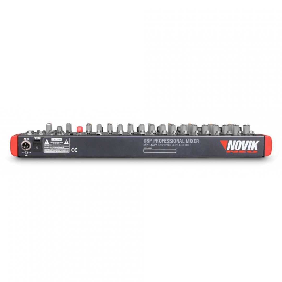 novik-nvk-1202fx-bt-consola-mezcladora--12-canales--8-xlr--bluetooth--4-canales-estereo--faders-60mm--pfl--99-efectos-24bits--eq-grafico-7-bandas--mp3--phantom-power-3600