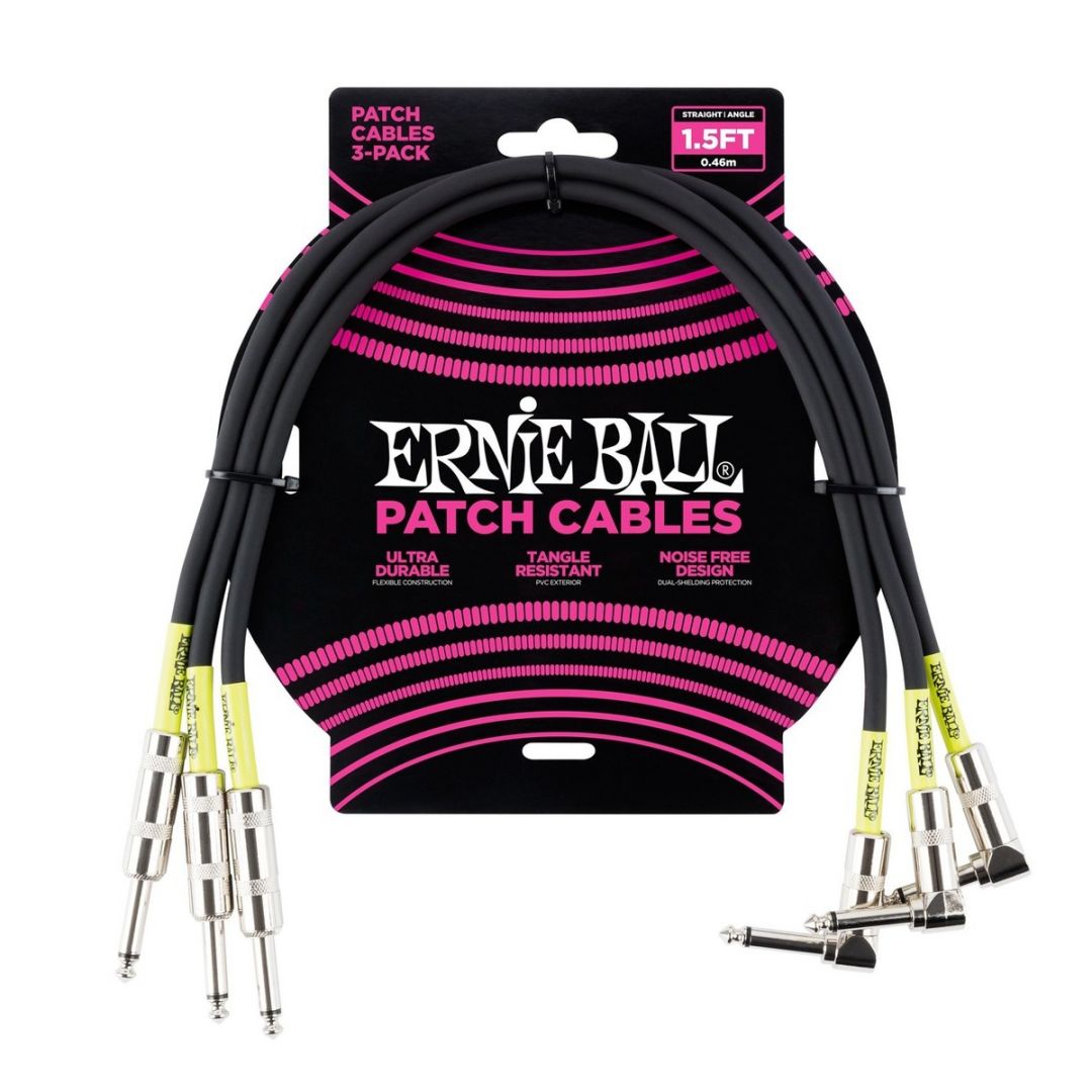 -ernie-ball-6076-patch-cable-black-cable-interpedal-45-cm-pack-x3-5569